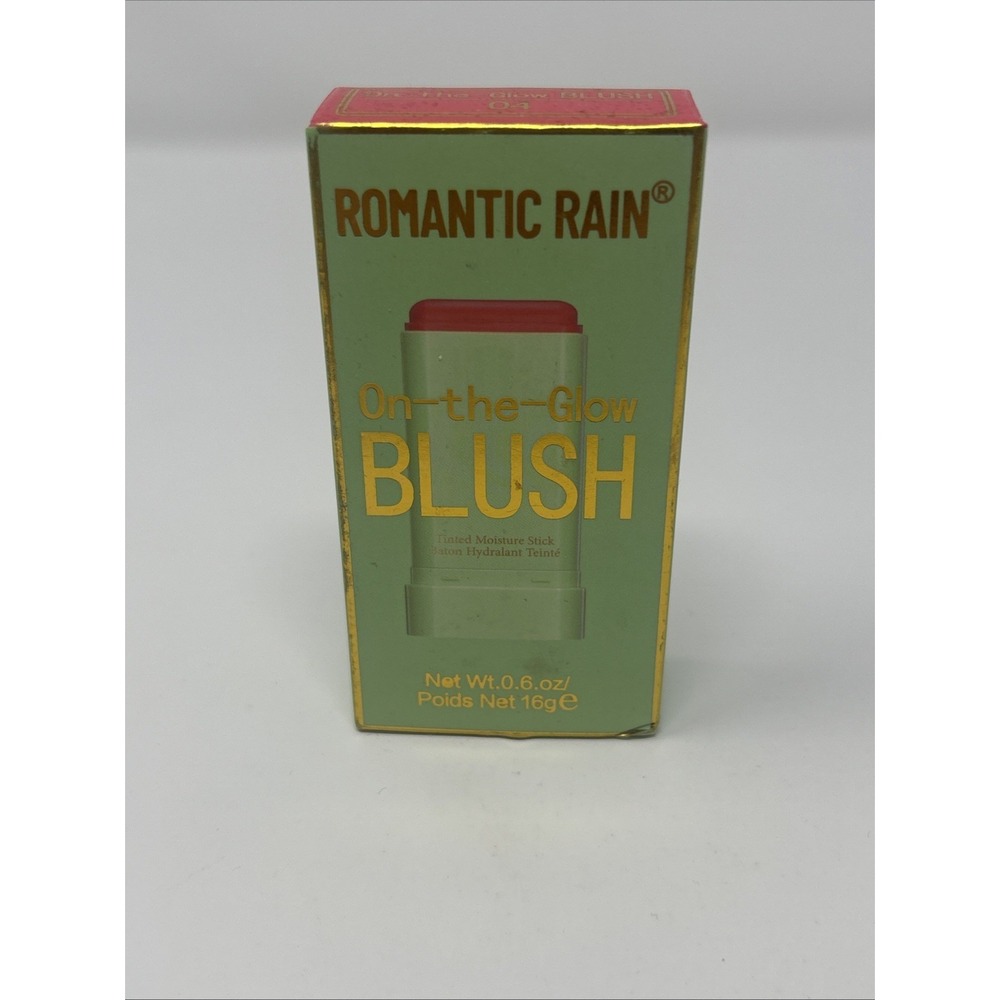 NIB Romantic Rain On-the-Glow Blush 04 Pink Tinted Moisture Stick O.6 Oz